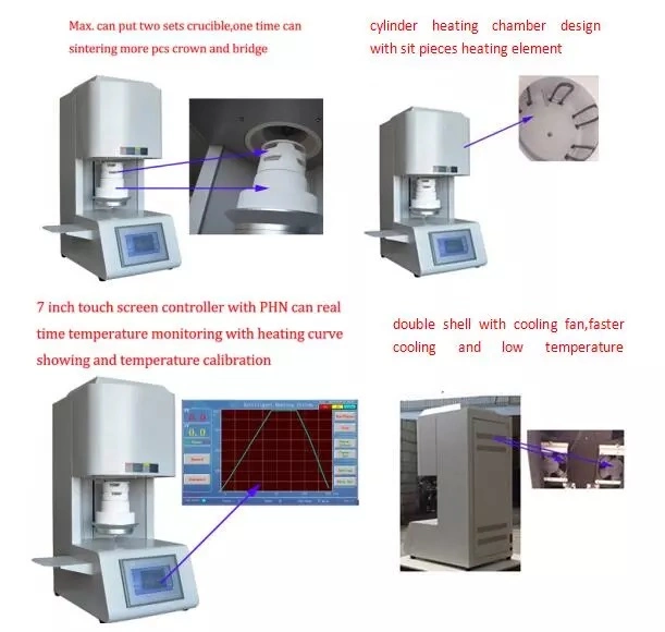 Ce Certified 1700c High Temperature Dental Zirconia Crystal Furnace. Lift Type Dental Zirconia Sintering Furnace