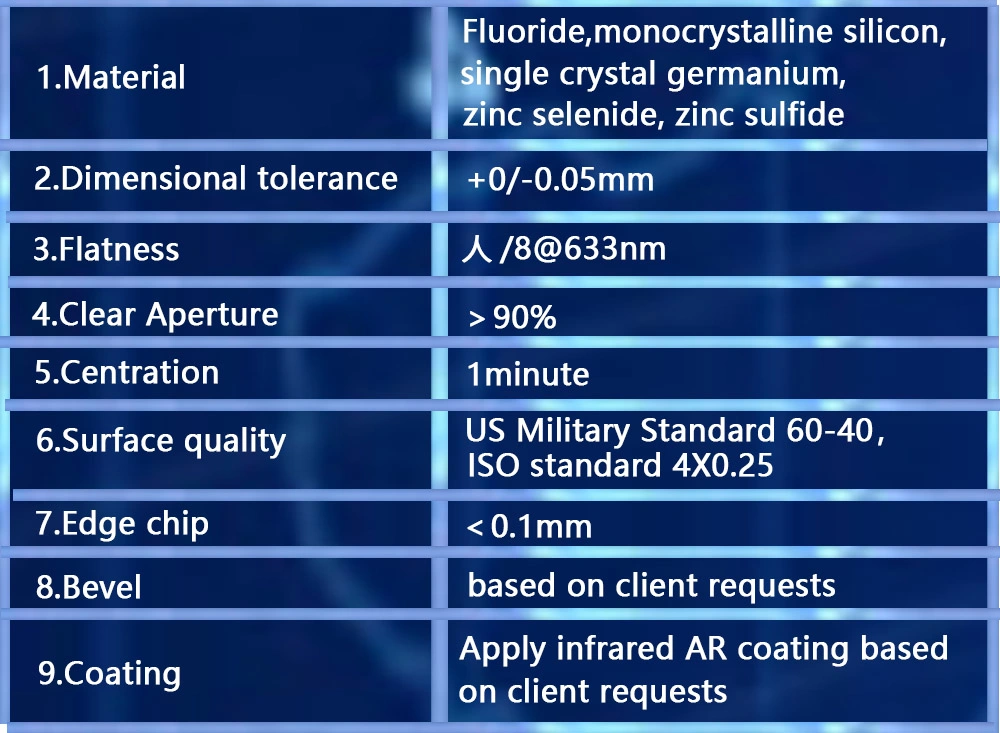 Bbar Coated Optical Silicon Crystal Window for Infrared Temperature Sensor