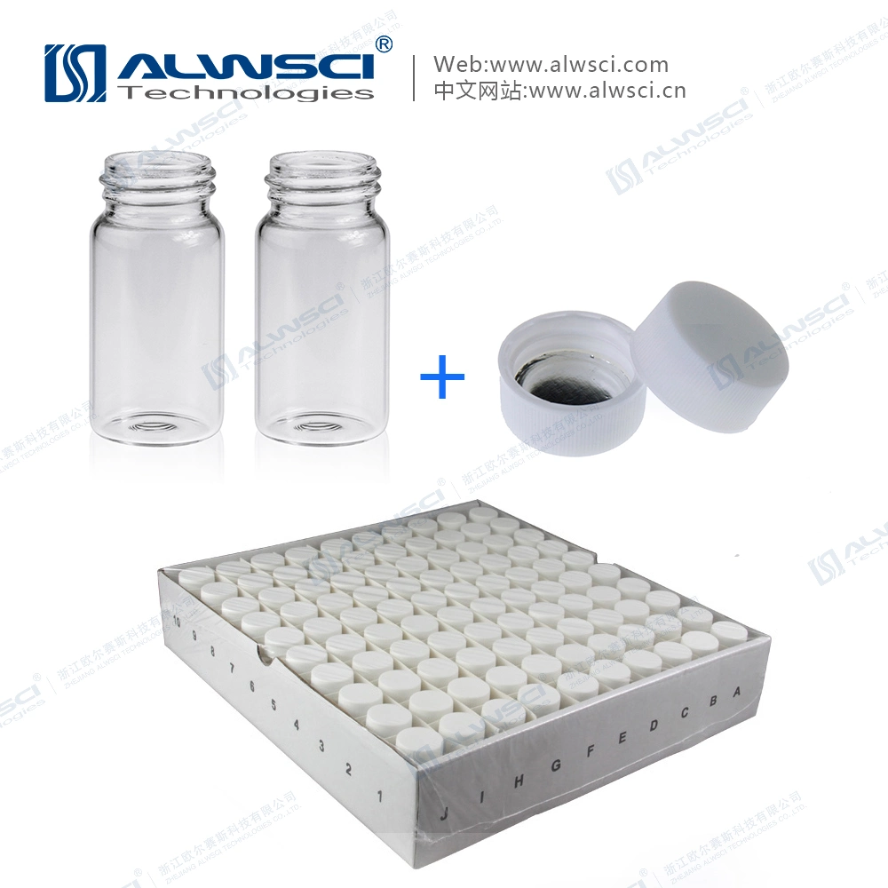 Alwsci 20ml Clear Glass Scintillation Vial 27.5X57.5mm 22-400 Screw Thread