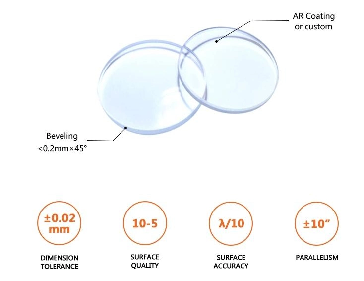 Diameter 35mm T4mm Fused Silica Quartz Glass for Laser Windows